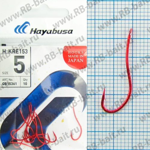 Крючки Hayabusa для сабиков H.KRE 153 (Крючки Hayabusa для сабиков H.KRE 153 №5 (№9 Japan) - Red, (10 шт.))